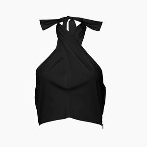 NWT STAUD Kai Crisscross Halter Top in Black Size 14